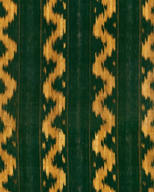 Mind The Gap Vintage Ikat Topiary Green Behang