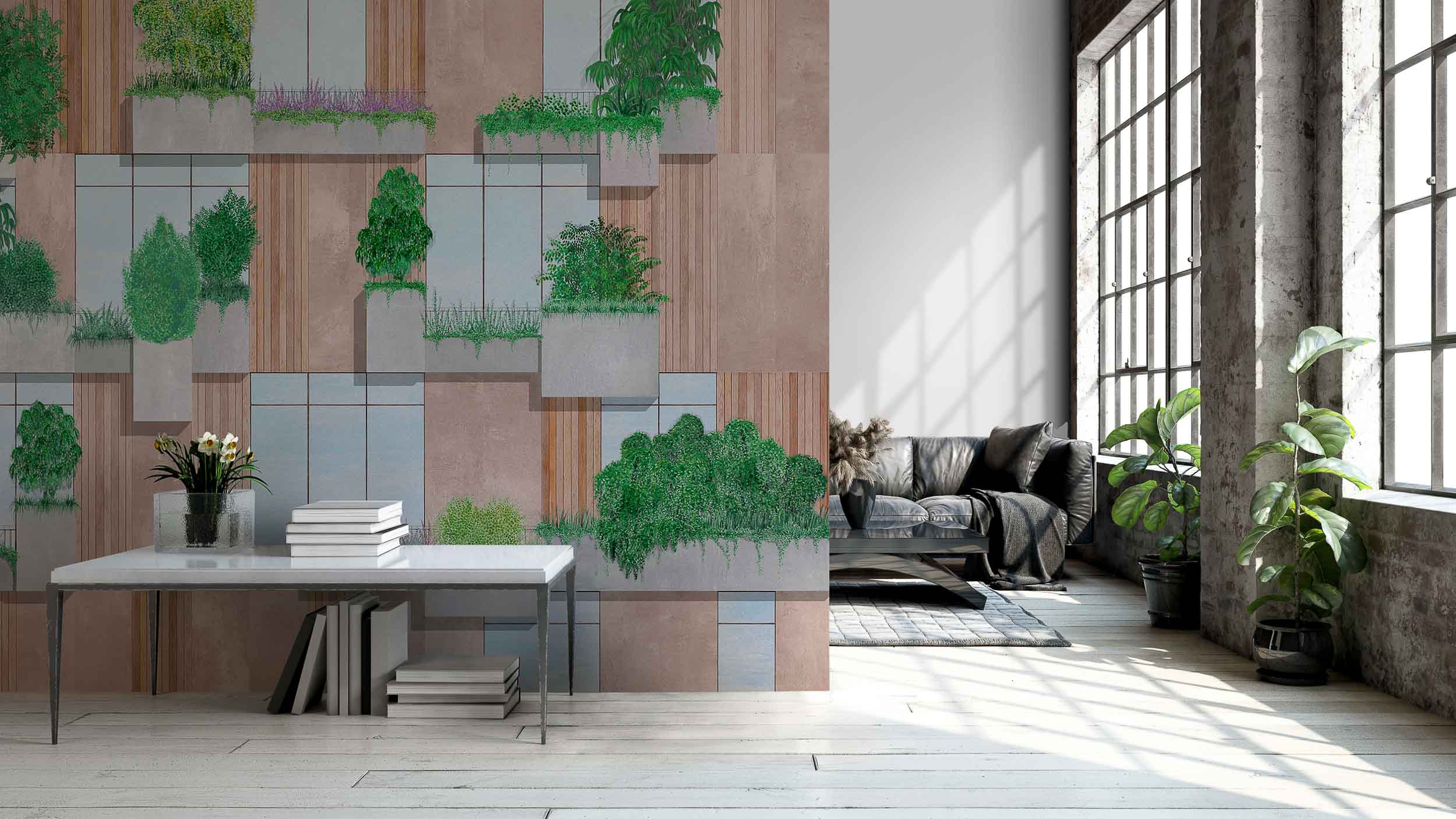 Coordonné Random Archist Vertical Forest behang 9000063 sfeer afbeelding 1