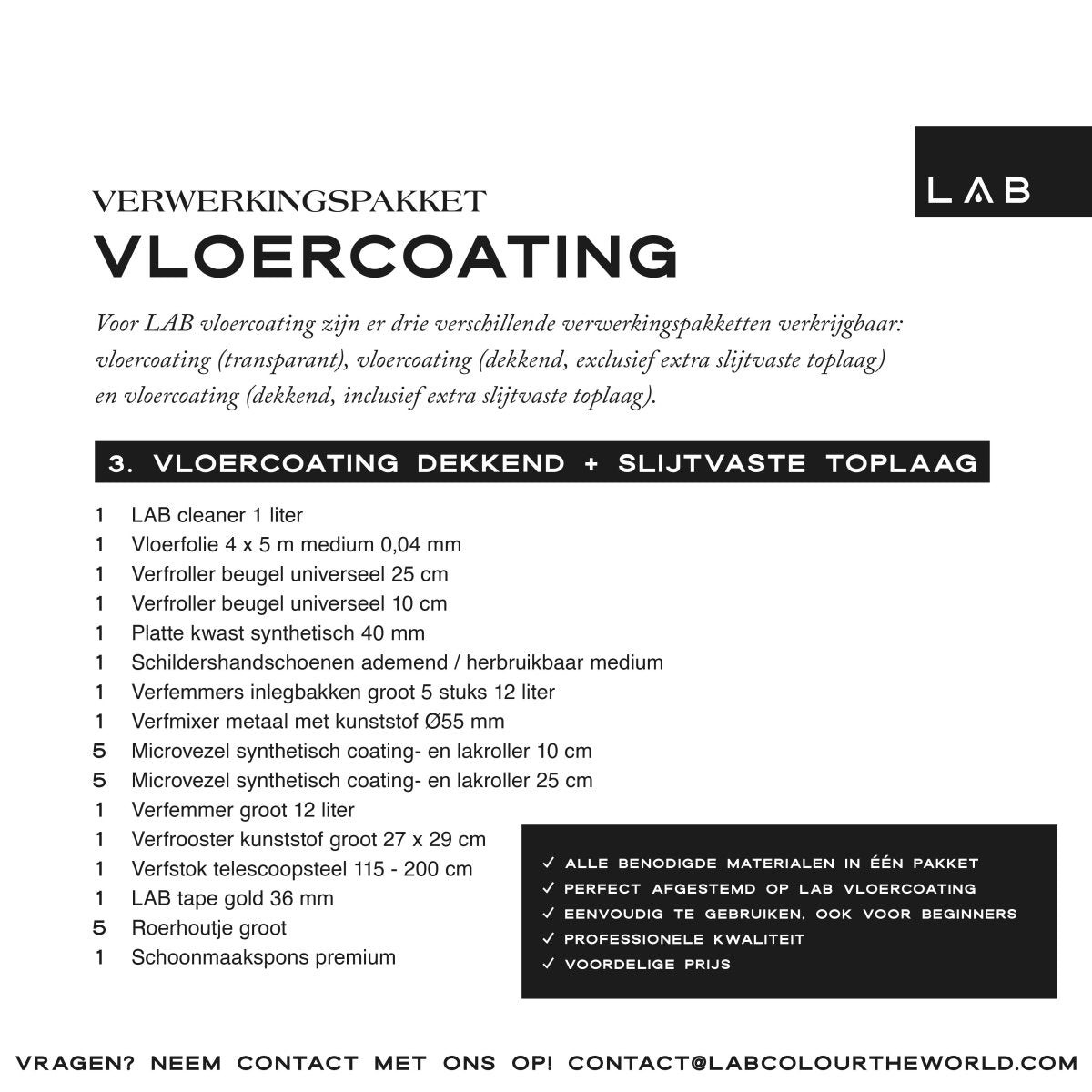 Vloercoating verwerkingspakket - LAB COLOUR THE WORLD