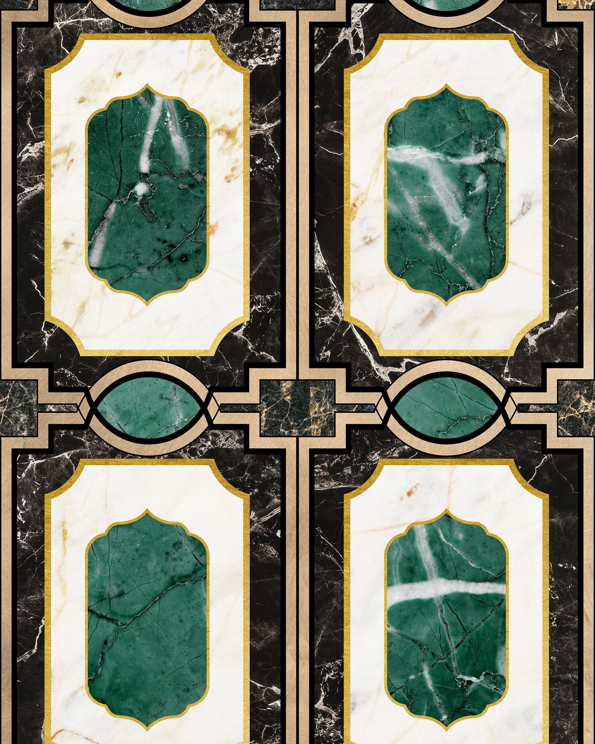 Mind The Gap Waldorf Emerald Behang