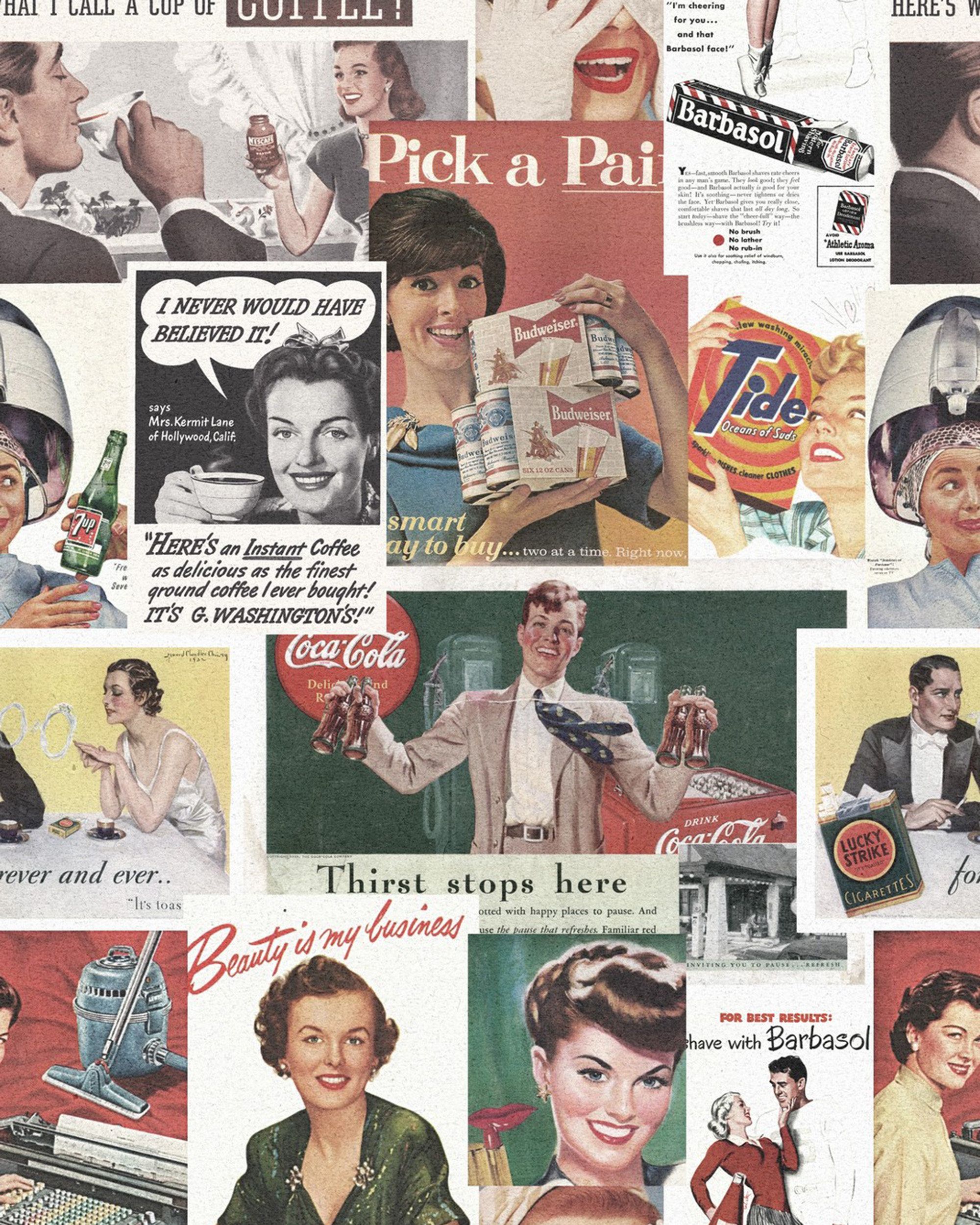 Mind The Gap Retro Ads Behang