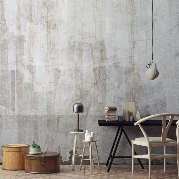 Les Dominotiers White Patina Wall Blanc Behang DOM 415
