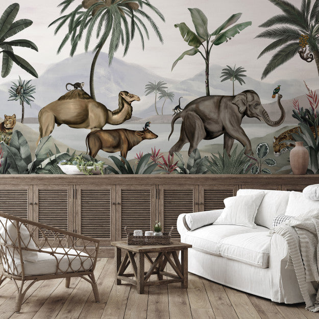 Les Dominotiers Wild India Multicoloured Behang DOM 509