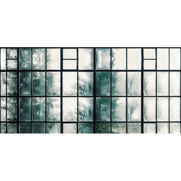 Les Dominotiers Window Factory Vert Et Blanc Behang DOM 436
