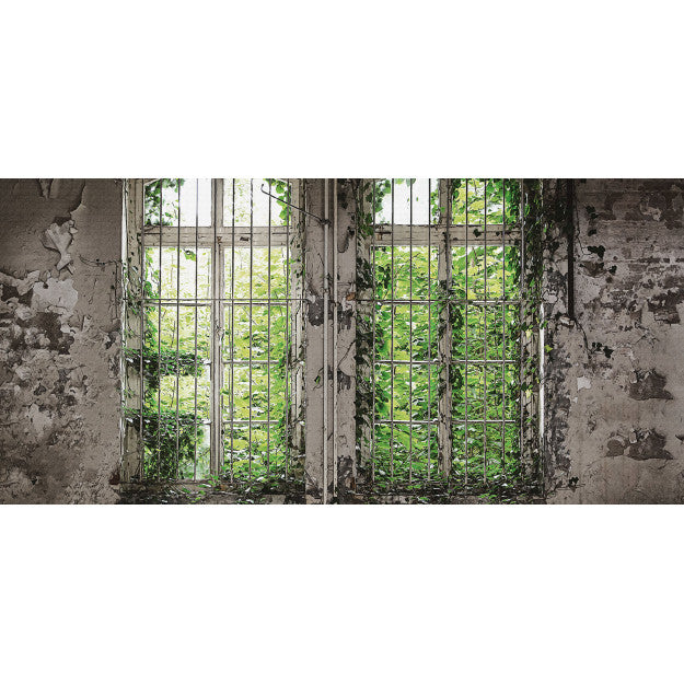 Les Dominotiers Window Garden Vert Behang DOM 437