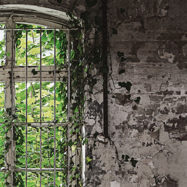 Les Dominotiers Window Garden Vert Behang DOM 437