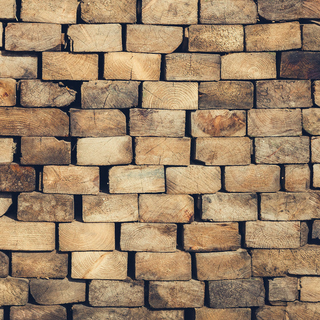 Les Dominotiers Wood Blocks Wall Marron Behang DOM 421