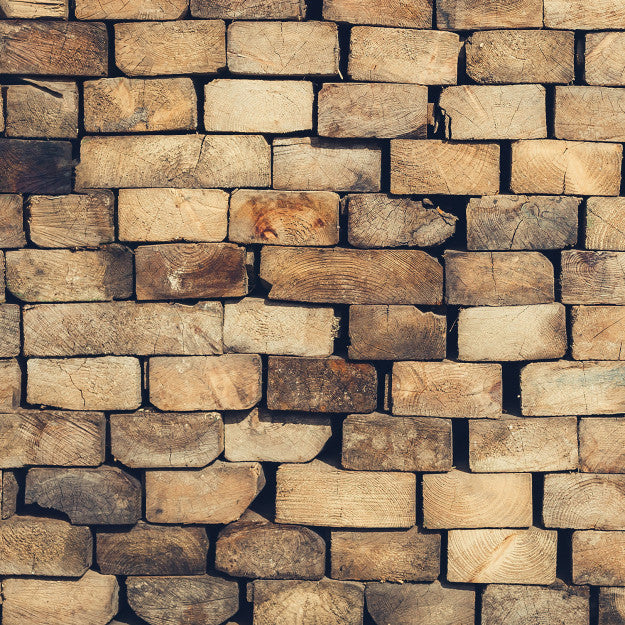 Les Dominotiers Wood Blocks Wall Marron Behang DOM 421