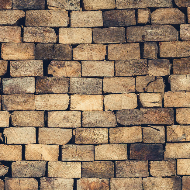 Les Dominotiers Wood Blocks Wall Marron Behang DOM 421