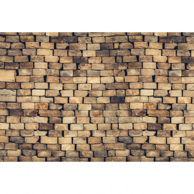 Les Dominotiers Wood Blocks Wall Marron Behang DOM 421