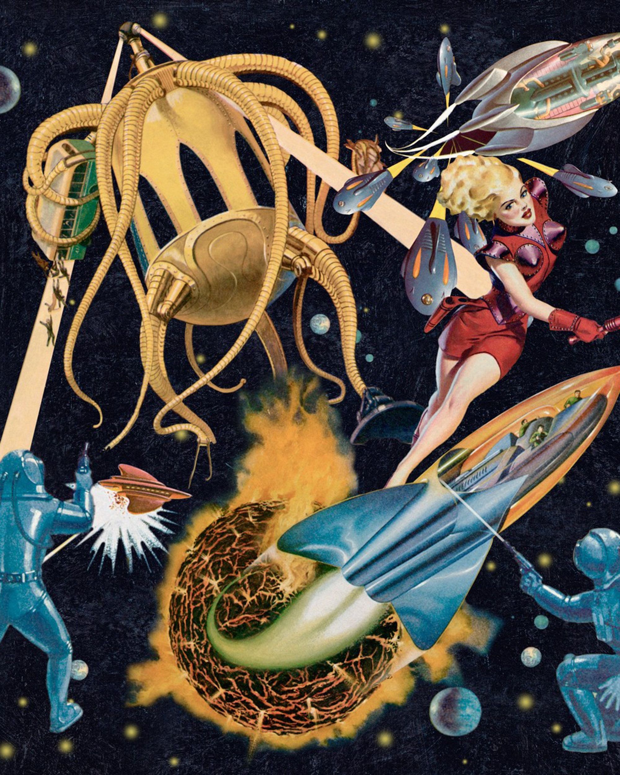 Mind The Gap Sci-fi Pulp Behang