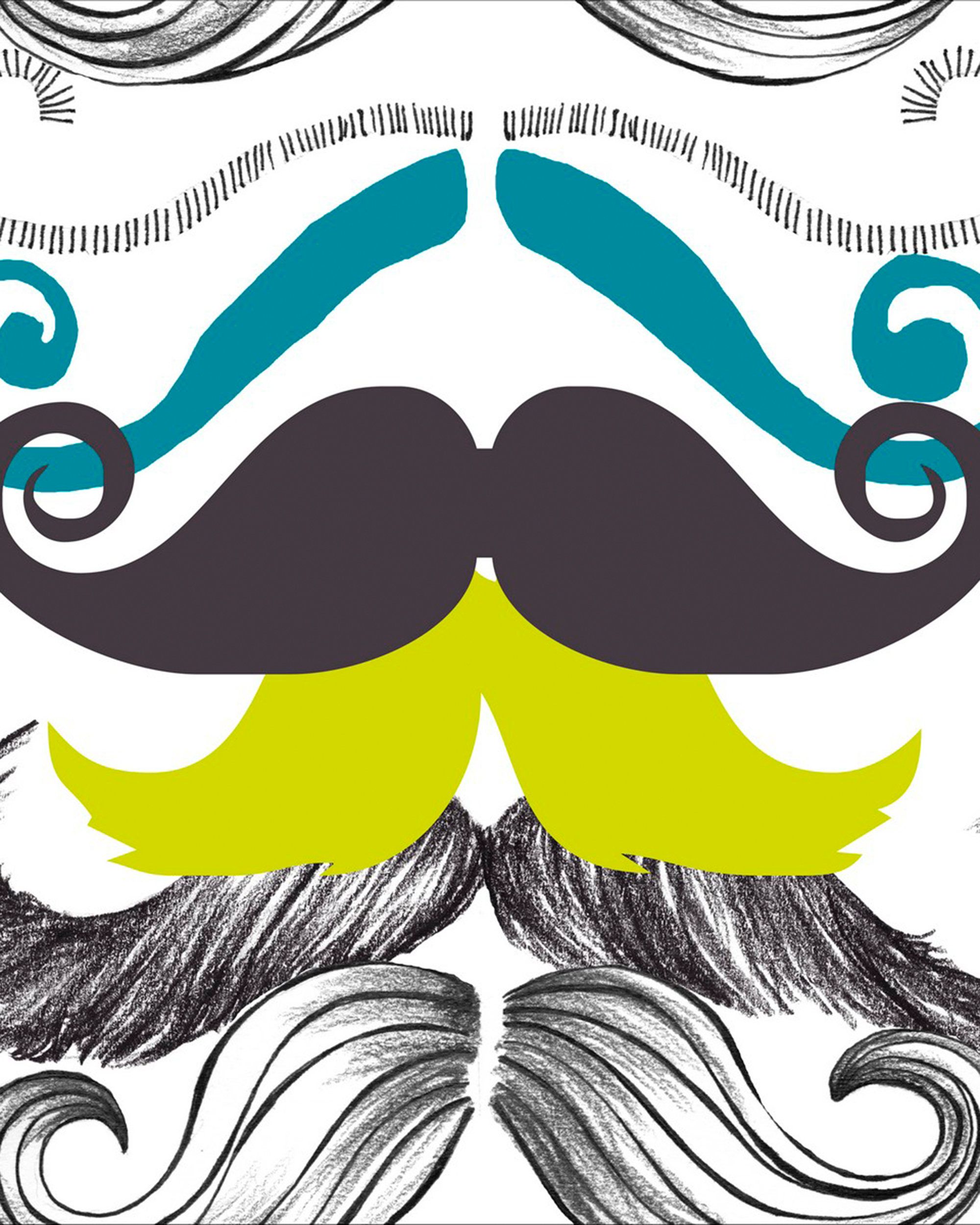 Mind The Gap Different Moustaches Behang