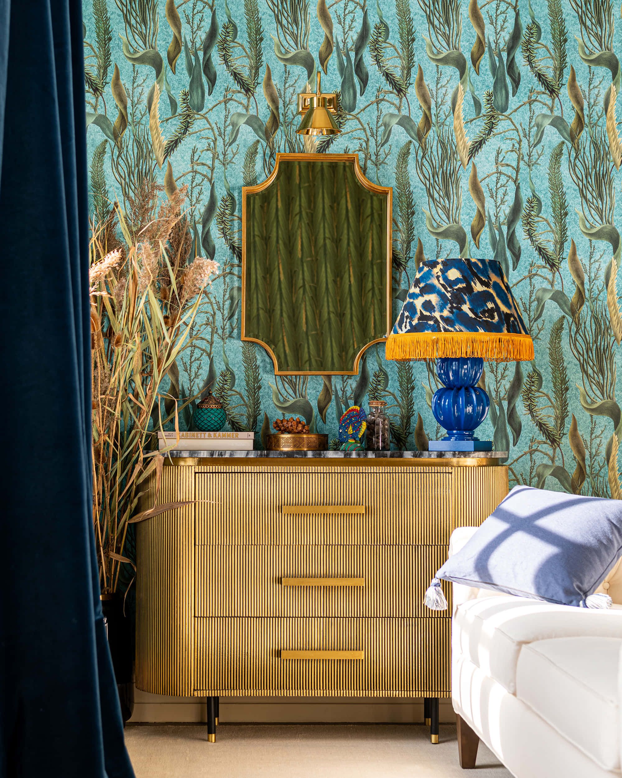 Mind The Gap Aquatic Plants Aquamarine Behang