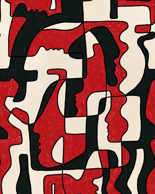 Mind The Gap Saudade in Red Behang