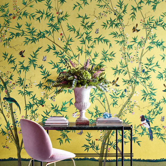 Little Greene Belton Scenic behang Sunbeam little greene behang detail 2