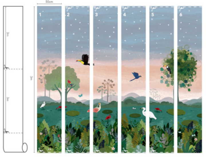 Villa Nova Dusky Amazon Wall Mural Behang W574/01