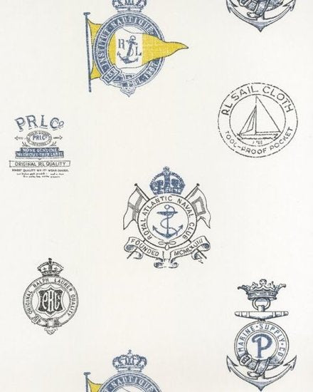 Behang Ralph Lauren Rowthorne Crest Top Brass PRL032-02 Signature Papers close-up