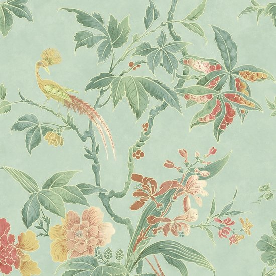 Behang Little Greene Paradise Aquamarine - Archive Trails Collectie Luxury By Nature