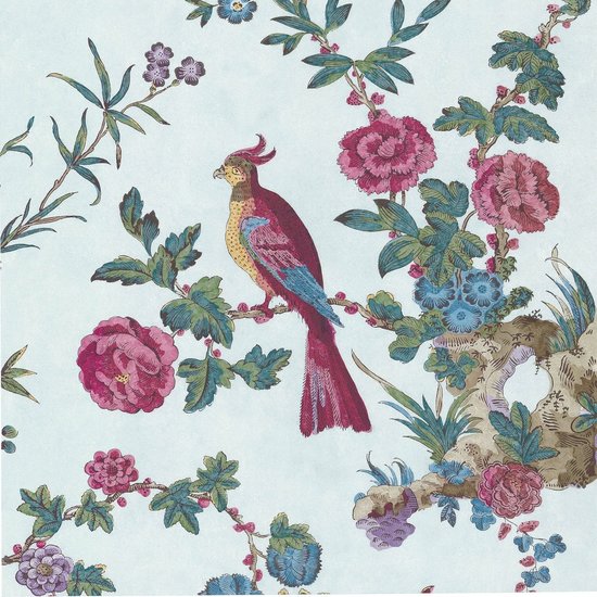 Behang Little Greene Darwin Azure - Archive Trails Collectie Luxury By Nature