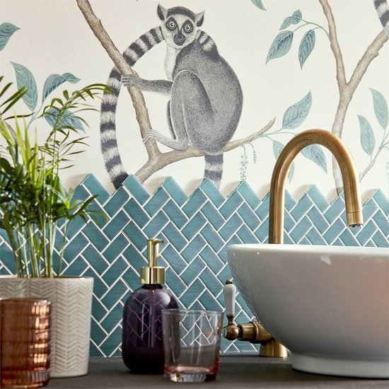 Sanderson Ringtailed Lemur Behang Glasshouse Collectie