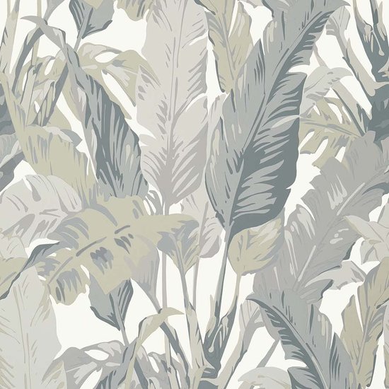 Thibaut Travelers Palm behang T10129 grey grijs Tropics collectie