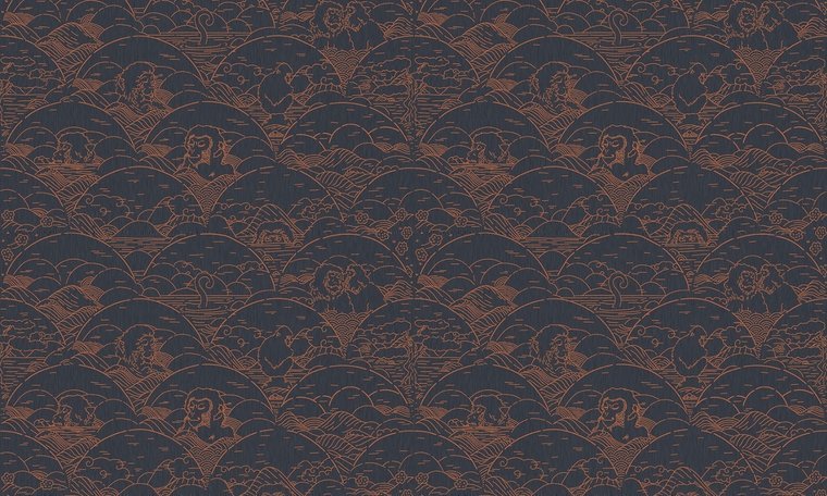 ARTE Moooi Indigo Macaque Behang MO3000 - LAB COLOUR THE WORLD