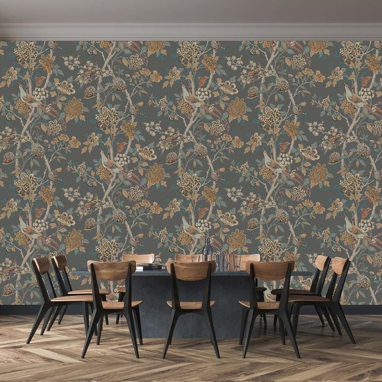 GP & J Baker Hydrangea Bird Behang BW45091/1 - LAB COLOUR THE WORLD