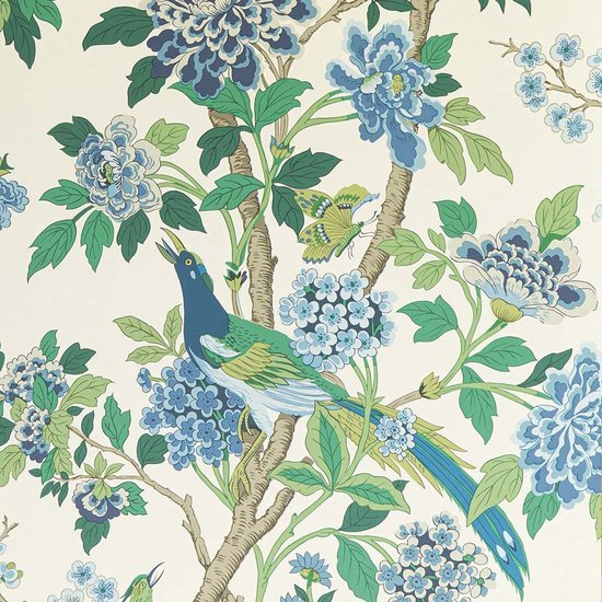 GP & J Baker Hydrangea Bird Behang BW45091/1 - LAB COLOUR THE WORLD