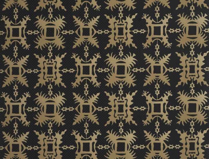 Jim Thompson Snowflake Behang Black Gold JT021068006 - LAB COLOUR THE WORLD