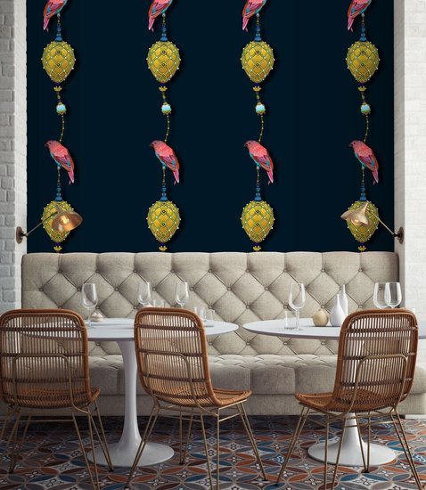 Kit Miles Pendants and Ornamental Birds Behang W-POB-MTE-ENF - LAB COLOUR THE WORLD