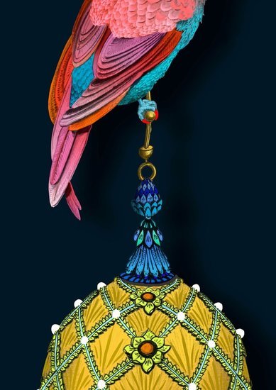 Kit Miles Pendants and Ornamental Birds Behang W-POB-MTE-ENF - LAB COLOUR THE WORLD