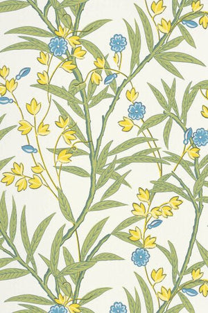Little Greene Bamboo Floral Behang 0267BABLUEV - LAB COLOUR THE WORLD