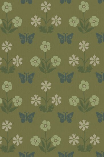 Little Greene Burges Butterfly Behang 0267BUGARDE - LAB COLOUR THE WORLD