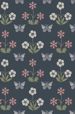Little Greene Burges Butterfly Behang 0267BUHICKS - LAB COLOUR THE WORLD