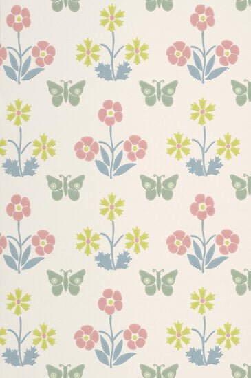 Little Greene Burges Butterfly Behang 0267BUSLAKE - LAB COLOUR THE WORLD