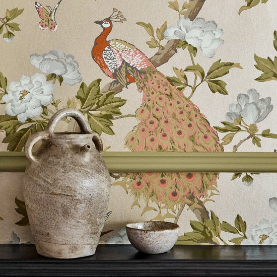 Little Greene Pavona Behang 0245PABLANC - LAB COLOUR THE WORLD