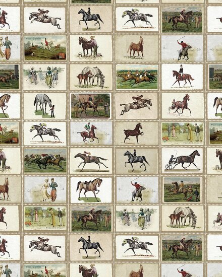 Mind The Gap English Equestrian Stamps Behang WP20631 - LAB COLOUR THE WORLD