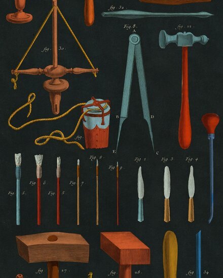 Mind The Gap Old Tools Behang WP20598 - LAB COLOUR THE WORLD
