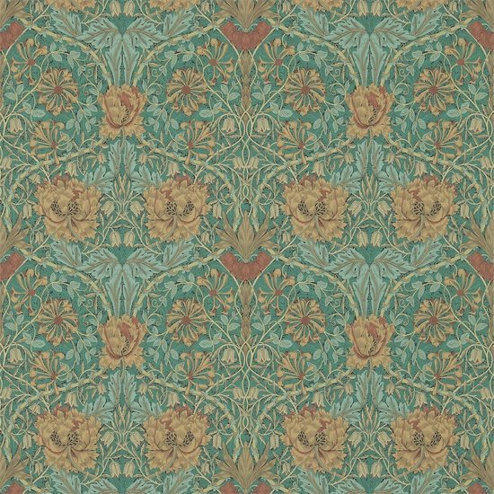 Morris & Co. Honeysuckle & Tulip Behang 214704 - LAB COLOUR THE WORLD