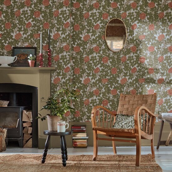 Morris & Co. Rambling Rose Behang 217208 - LAB COLOUR THE WORLD