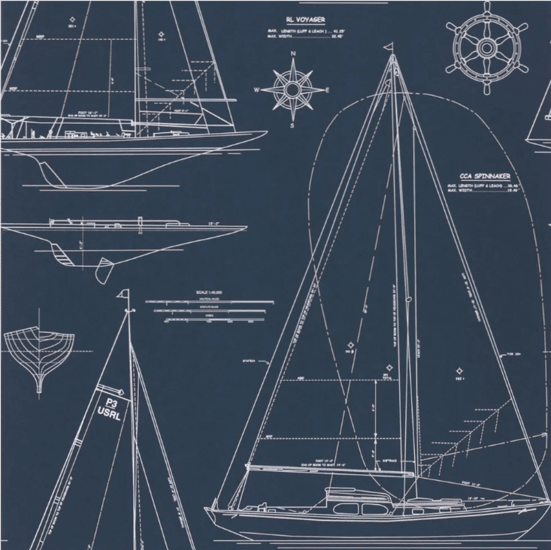 Ralph Lauren Boat Blueprint Behang PRL5035/02 - LAB COLOUR THE WORLD