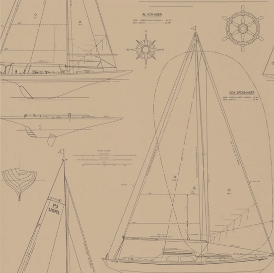 Ralph Lauren Boat Blueprint Behang PRL5035/03 - LAB COLOUR THE WORLD