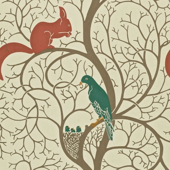 Sanderson Squirrel & Dove Behang DVIWSQ102 - LAB COLOUR THE WORLD