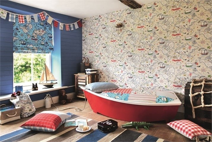 Sanderson Treasure Map Behang DLIT214040 - LAB COLOUR THE WORLD