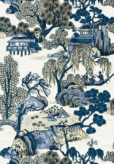 Thibaut Asian Scenic Behang T75461 - LAB COLOUR THE WORLD